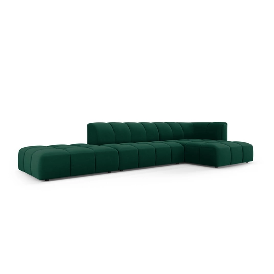 Velvet Modular Right Corner Sofa, "Moritz", 5 Seats, 323x160x70 Made in Europe