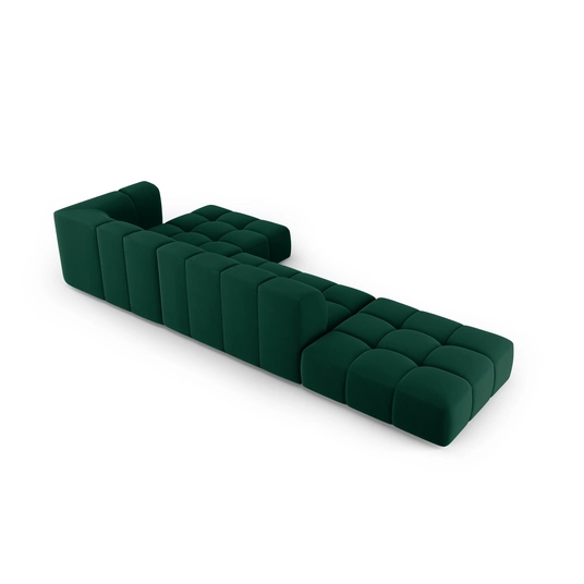 Velvet Modular Right Corner Sofa, "Moritz", 5 Seats, 323x160x70 Made in Europe