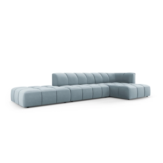 Velvet Modular Right Corner Sofa, "Moritz", 5 Seats, 323x160x70 Made in Europe