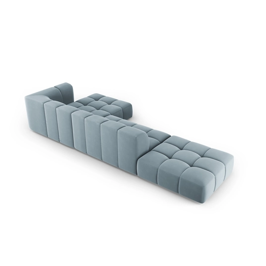 Velvet Modular Right Corner Sofa, "Moritz", 5 Seats, 323x160x70 Made in Europe
