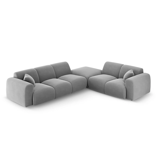 Velvet Right Corner Sofa, "Nolio", 4 Seats, 315x250x72 Made in Europe