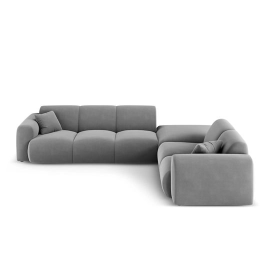 Velvet Right Corner Sofa, "Nolio", 4 Seats, 315x250x72 Made in Europe