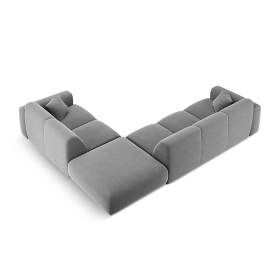 Velvet Right Corner Sofa, "Nolio", 4 Seats, 315x250x72 Made in Europe
