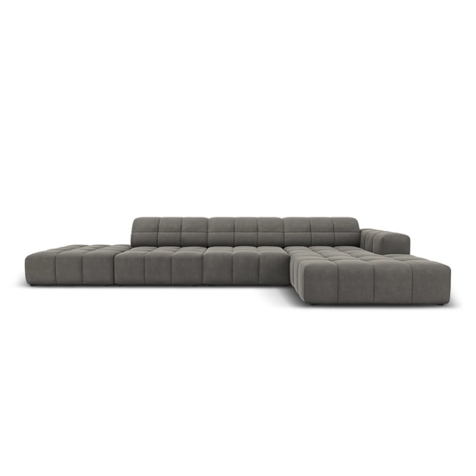 Velvet Right Corner Sofa, "Chicago", 5 Seats, 341x166x70 Made in Europe