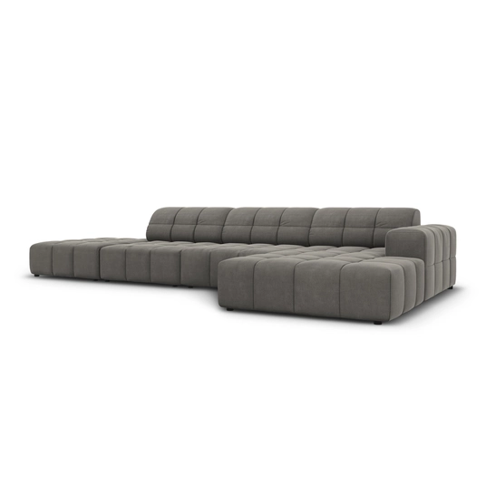 Velvet Right Corner Sofa, "Chicago", 5 Seats, 341x166x70 Made in Europe