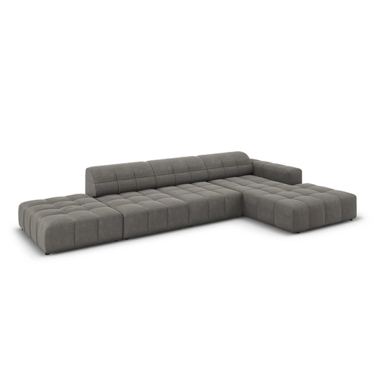 Velvet Right Corner Sofa, "Chicago", 5 Seats, 341x166x70 Made in Europe