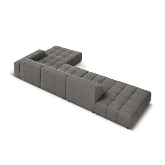 Velvet Right Corner Sofa, "Chicago", 5 Seats, 341x166x70 Made in Europe