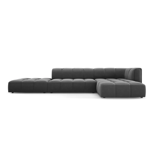 Velvet Modular Right Corner Sofa, "Moritz", 5 Seats, 323x160x70 Made in Europe
