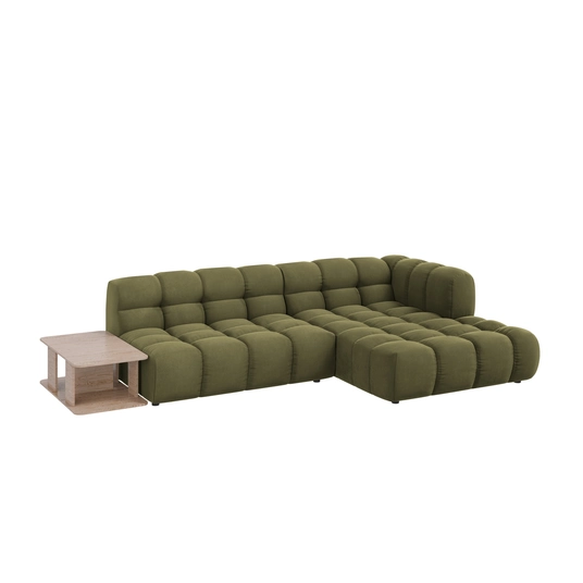 Velvet Modular Right Corner Sofa, "Sky", 4 Seats, 297x162x70 Made in Europe