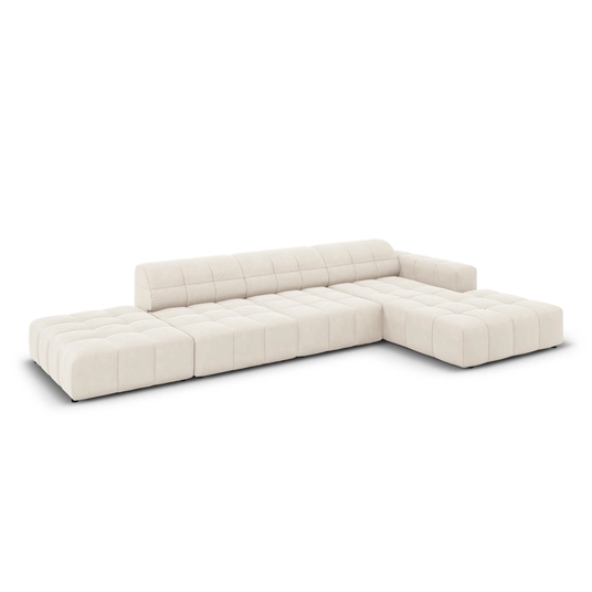 Velvet Right Corner Sofa, "Chicago", 5 Seats, 341x166x70 Made in Europe