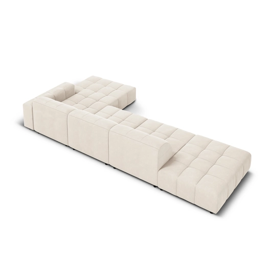 Velvet Right Corner Sofa, "Chicago", 5 Seats, 341x166x70 Made in Europe