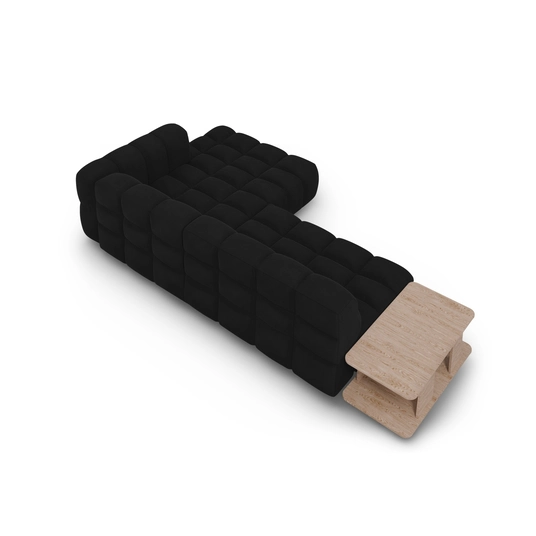 Velvet Modular Right Corner Sofa, "Sky", 4 Seats, 297x162x70 Made in Europe