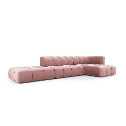 Velvet Modular Right Corner Sofa, "Moritz", 5 Seats, 323x160x70 Made in Europe