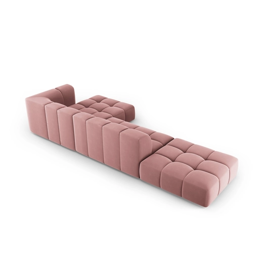 Velvet Modular Right Corner Sofa, "Moritz", 5 Seats, 323x160x70 Made in Europe