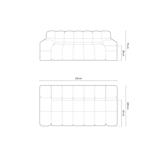 Sofa, "Hawaii", 2 Seats, 210x100x75 Made in Europe