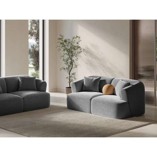 Velvet Modular Sofa, "Campi", 2 Seats, 180x90x70 Made in Europe