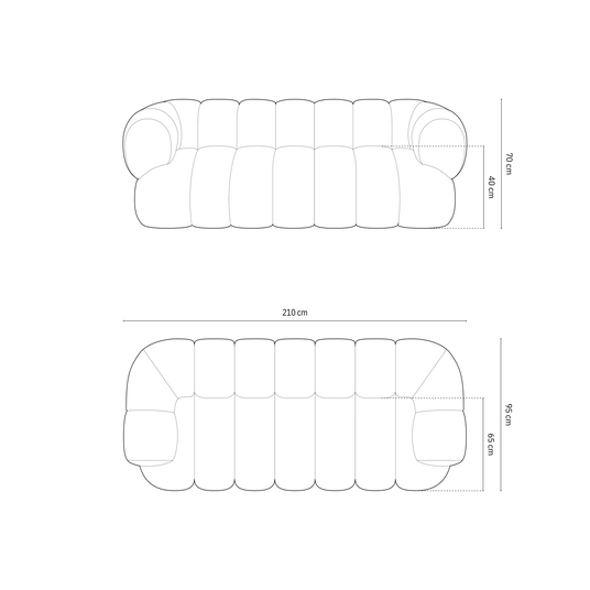 Sofa, "Koge", 3 Seats, 210x95x70 Made in Europe