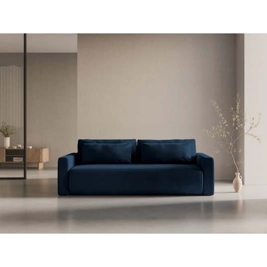 Velvet Sofa With Bed Function And Box, "Belfast", 3 Seats, 238x105x84 Made in Europe