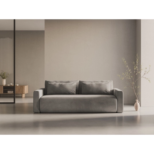 Velvet Sofa With Bed Function And Box, "Belfast", 3 Seats, 238x105x84 Made in Europe