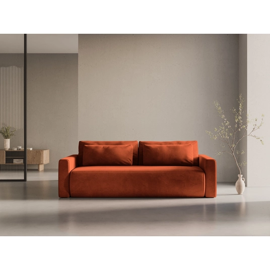 Velvet Sofa With Bed Function And Box, "Belfast", 3 Seats, 238x105x84 Made in Europe
