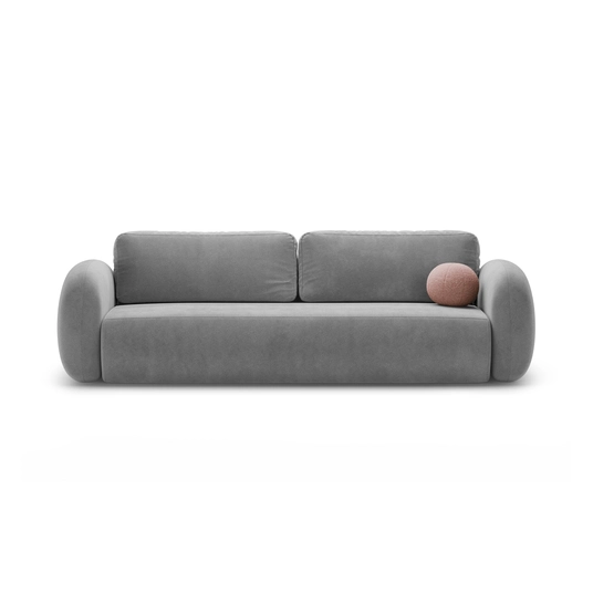 Velvet Sofa With Bed Function And Box, "Tonale", 3 Seats, 262x105x88 Made in Europe