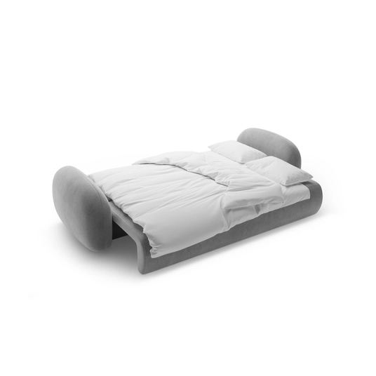 Velvet Sofa With Bed Function And Box, "Tonale", 3 Seats, 262x105x88 Made in Europe