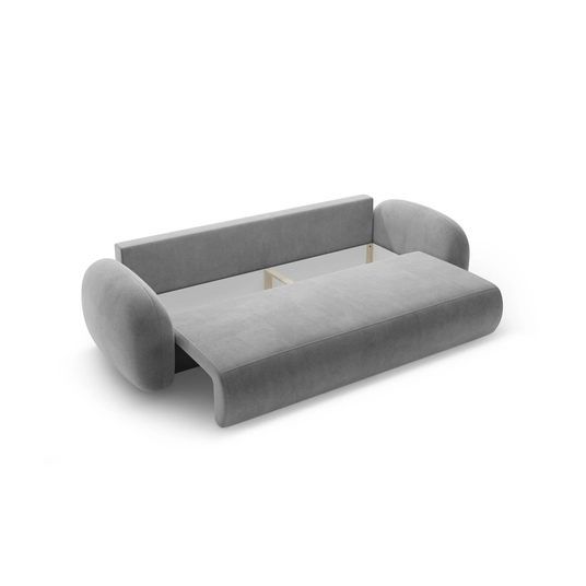 Velvet Sofa With Bed Function And Box, "Tonale", 3 Seats, 262x105x88 Made in Europe