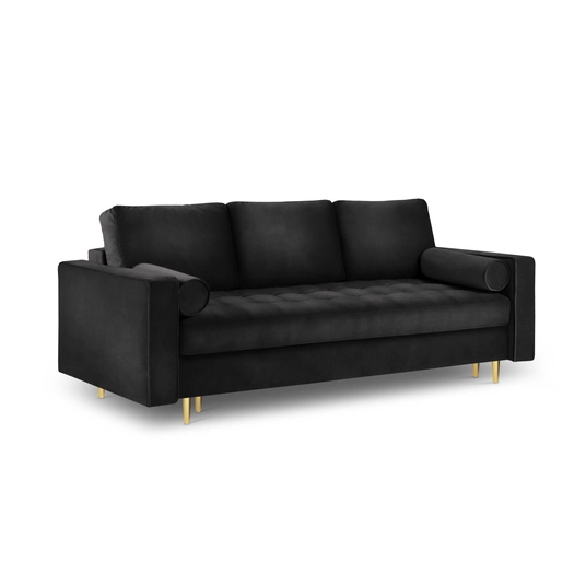 Velvet Sofa With Bed Function And Box, "Aspen", 3 Seats, 225x100x96 Made in Europe