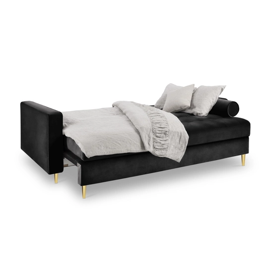 Velvet Sofa With Bed Function And Box, "Aspen", 3 Seats, 225x100x96 Made in Europe