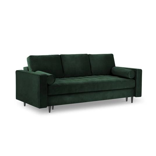 Velvet Sofa With Bed Function And Box, "Aspen", 3 Seats, 225x100x96 Made in Europe