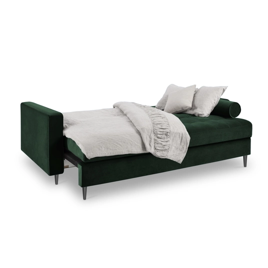 Velvet Sofa With Bed Function And Box, "Aspen", 3 Seats, 225x100x96 Made in Europe