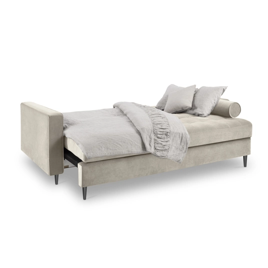 Velvet Sofa With Bed Function And Box, "Aspen", 3 Seats, 225x100x96 Made in Europe