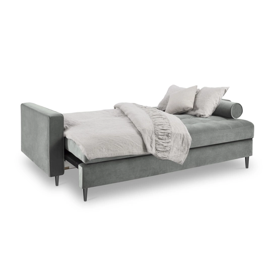 Velvet Sofa With Bed Function And Box, "Aspen", 3 Seats, 225x100x96 Made in Europe
