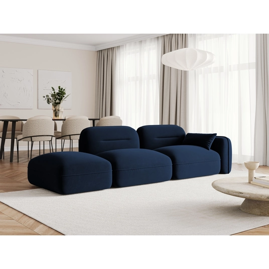 Velvet Left Modular Sofa, "Sydney", 3 Seats, 295x90x70 Made in Europe