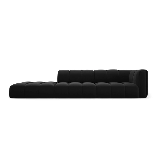 Velvet Left Modular Sofa, "Moritz", 4 Seats, 293x96x70 Made in Europe