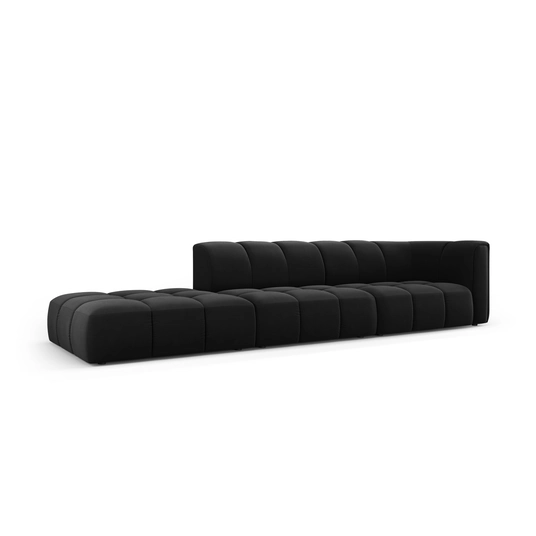 Velvet Left Modular Sofa, "Moritz", 4 Seats, 293x96x70 Made in Europe
