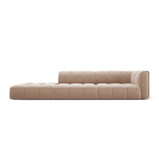 Velvet Left Modular Sofa, "Moritz", 4 Seats, 293x96x70 Made in Europe