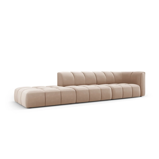 Velvet Left Modular Sofa, "Moritz", 4 Seats, 293x96x70 Made in Europe