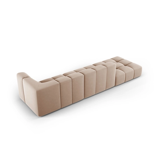 Velvet Left Modular Sofa, "Moritz", 4 Seats, 293x96x70 Made in Europe