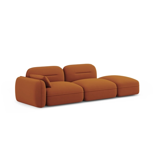 Velvet Right Modular Sofa, "Sydney", 3 Seats, 295x90x70 Made in Europe