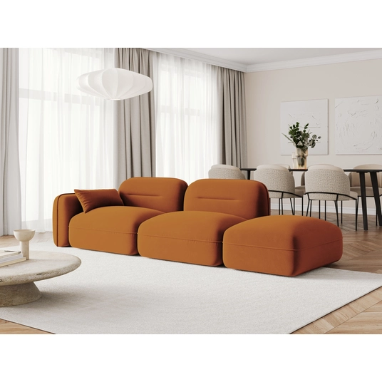 Velvet Right Modular Sofa, "Sydney", 3 Seats, 295x90x70 Made in Europe