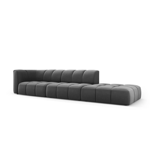 Velvet Right Modular Sofa, "Moritz", 4 Seats, 293x96x70 Made in Europe