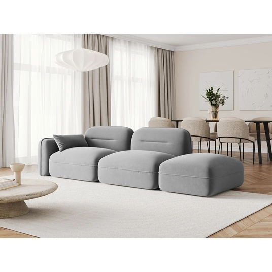 Velvet Right Modular Sofa, "Sydney", 3 Seats, 295x90x70 Made in Europe