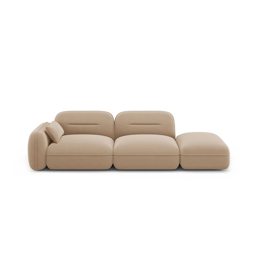 Velvet Right Modular Sofa, "Sydney", 3 Seats, 295x90x70 Made in Europe