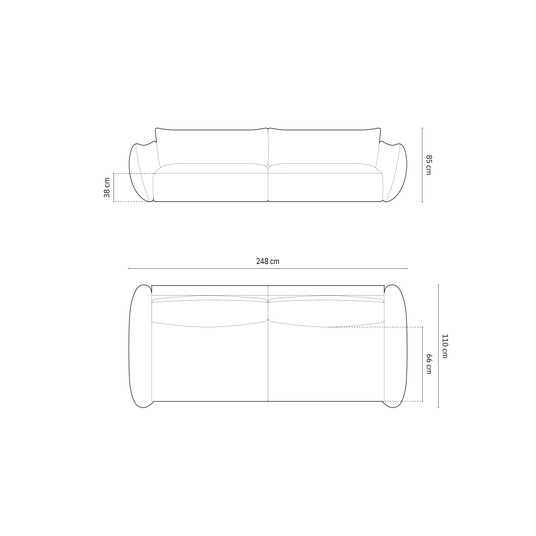 Sofa, "Matera", 4 Seats, 248x110x85 Made in Europe