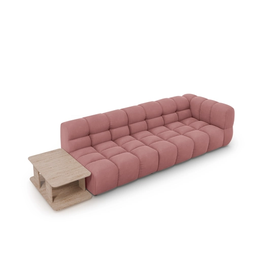 Velvet Left Modular Sofa, "Sky", 4 Seats, 297x102x70 Made in Europe