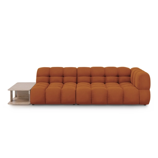 Velvet Left Modular Sofa, "Sky", 4 Seats, 297x102x70 Made in Europe
