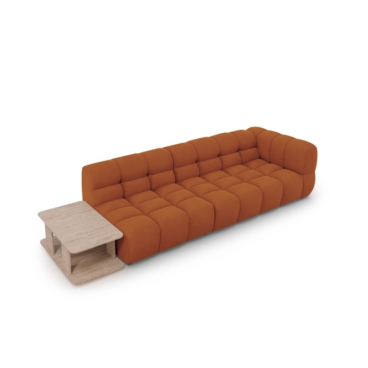 Velvet Left Modular Sofa, "Sky", 4 Seats, 297x102x70 Made in Europe