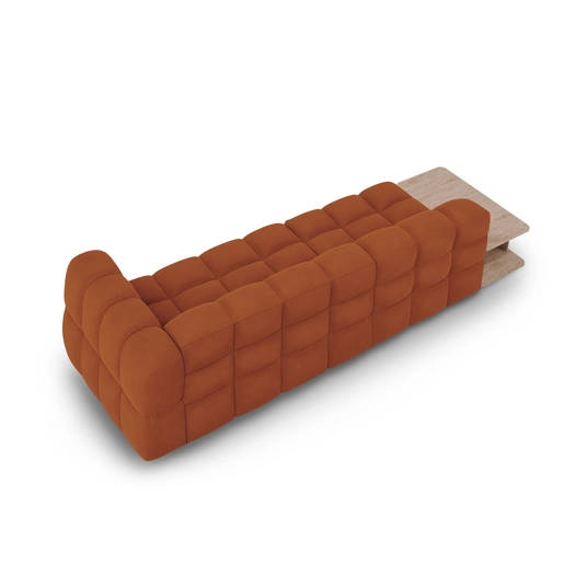 Velvet Left Modular Sofa, "Sky", 4 Seats, 297x102x70 Made in Europe