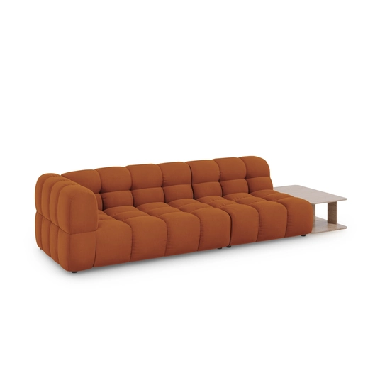 Velvet Right Modular Sofa, "Sky", 4 Seats, 297x102x70 Made in Europe